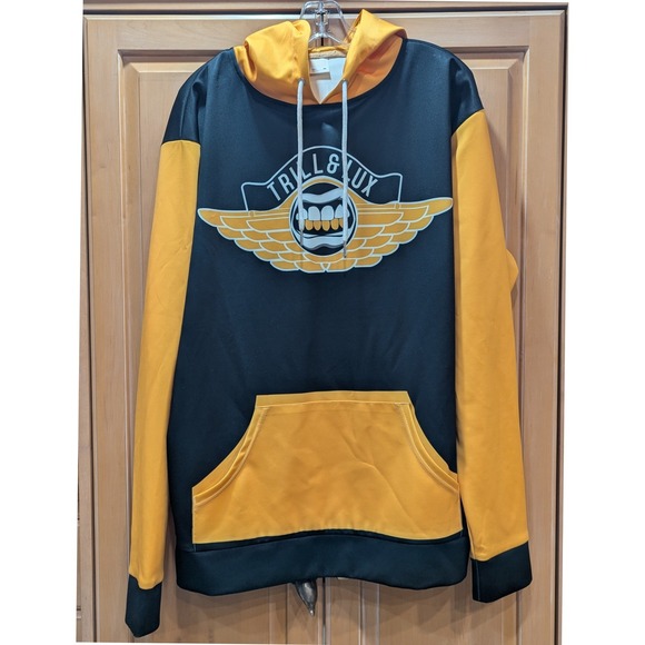 Trill & Lux Other - Trill & Lux Mens Hoodie XL Jordan 4 Lightning Inspired Wings Graphic Streetwear